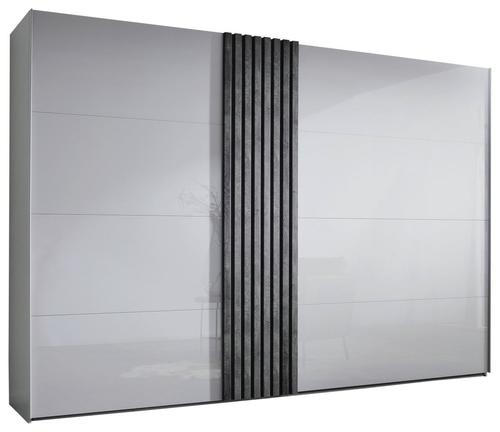 SKRIŇA S POS. DVER. – HOR.VED., sivá, svetlosivá, 280/223/68 cm - sivá/svetlosivá, Design, kov/kompozitné drevo (280/223/68cm) - Novel