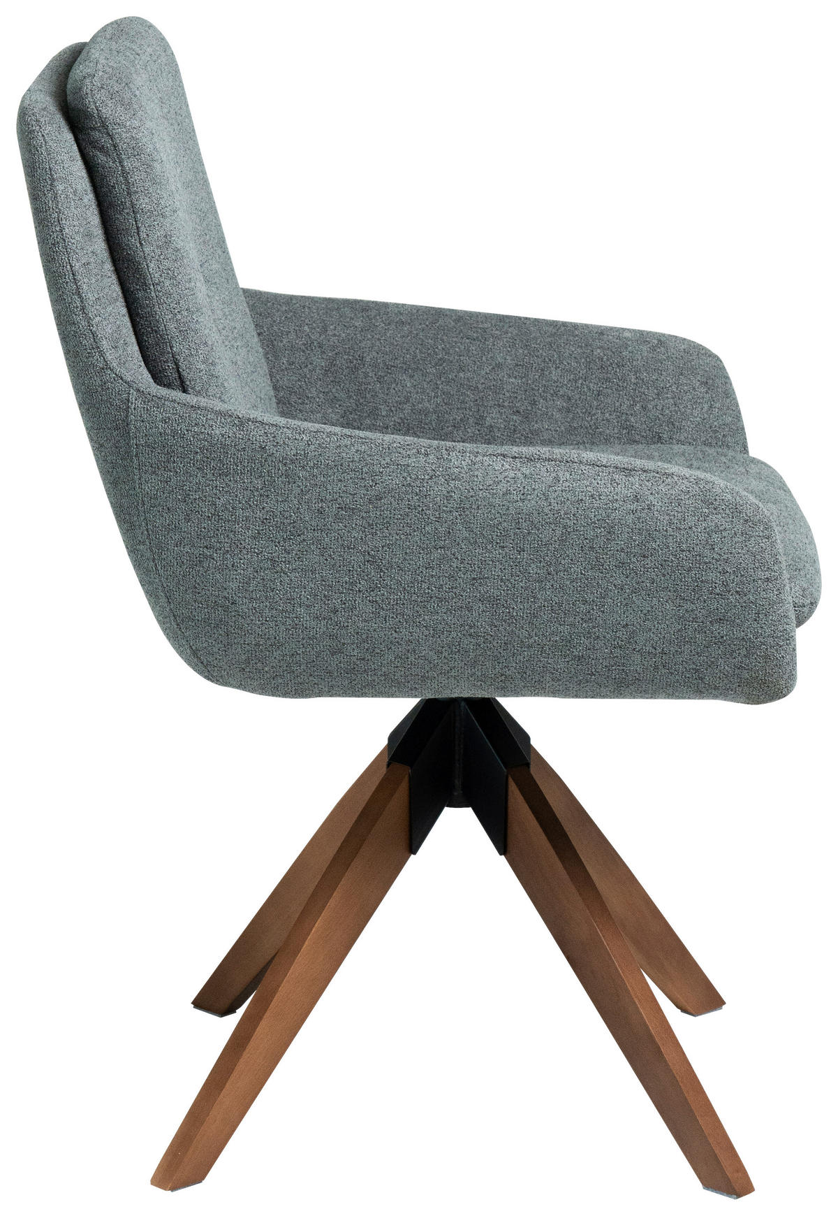 STOLICA S NASLONOM ZA RUKE  siva, boje oraha  drvo, metal, tekstil      - siva/boje oraha, Moderno, drvo/metal (59/91/64cm) - Livetastic