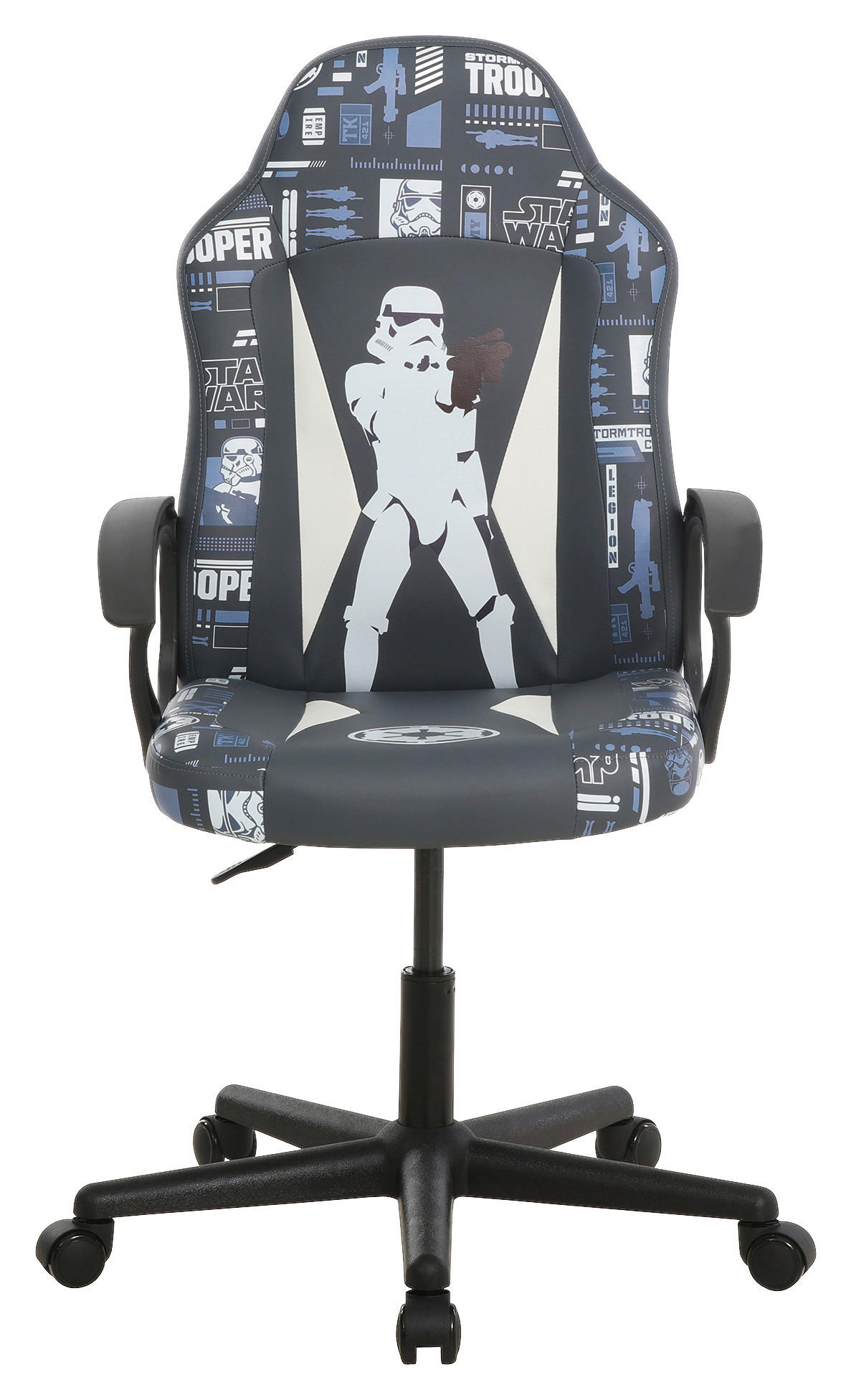GAMINGSTUHL Grau, Schwarz, Weiß, Hellblau Kunststoff, Textil   - Schwarz/Weiß, Design, Kunststoff/Textil (60/98,5-108/63,6cm) - Star Wars