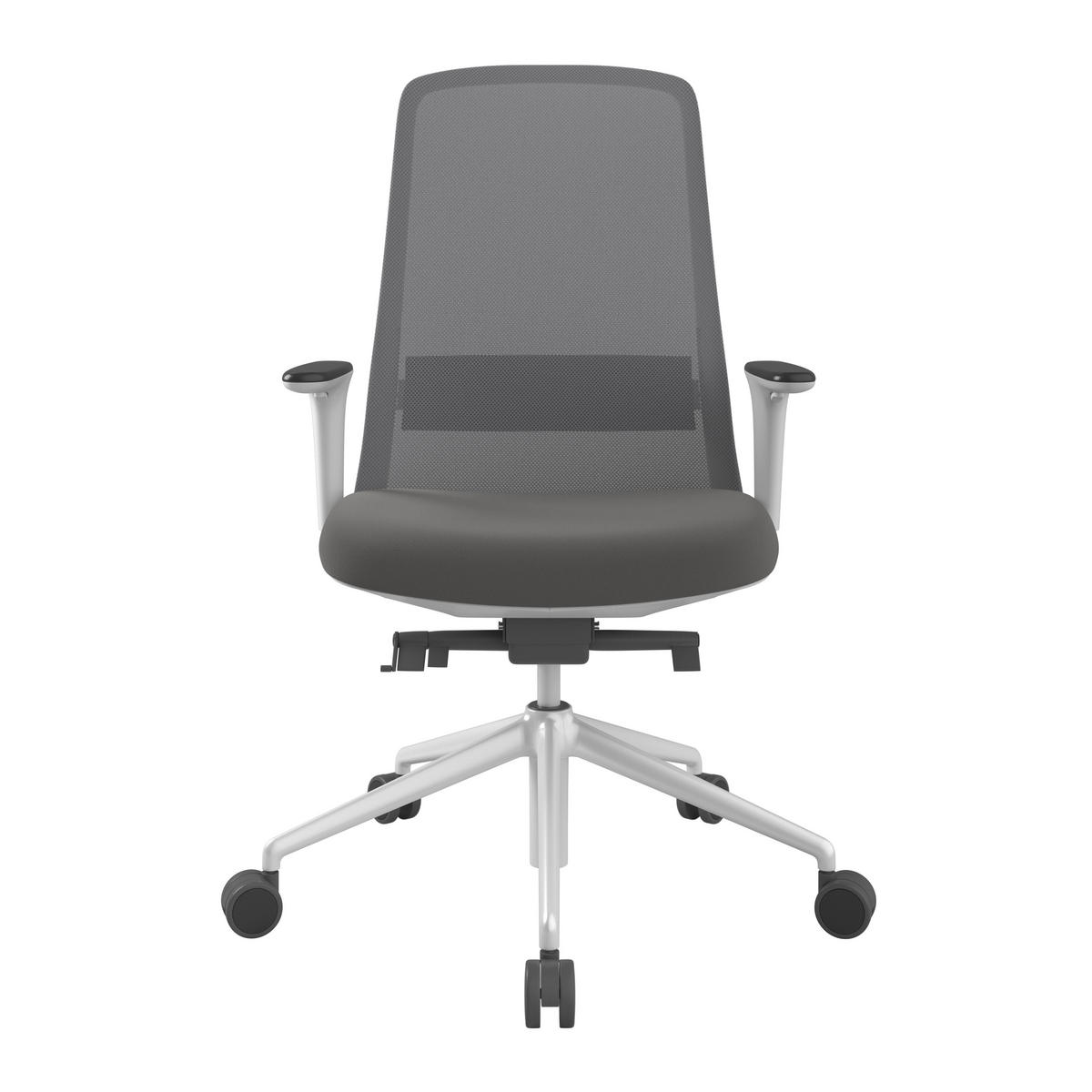 DREHSTUHL Grau, Weiß, Dunkelgrau  - Dunkelgrau/Weiß, MODERN, Kunststoff/Textil (70/103-115/70cm)