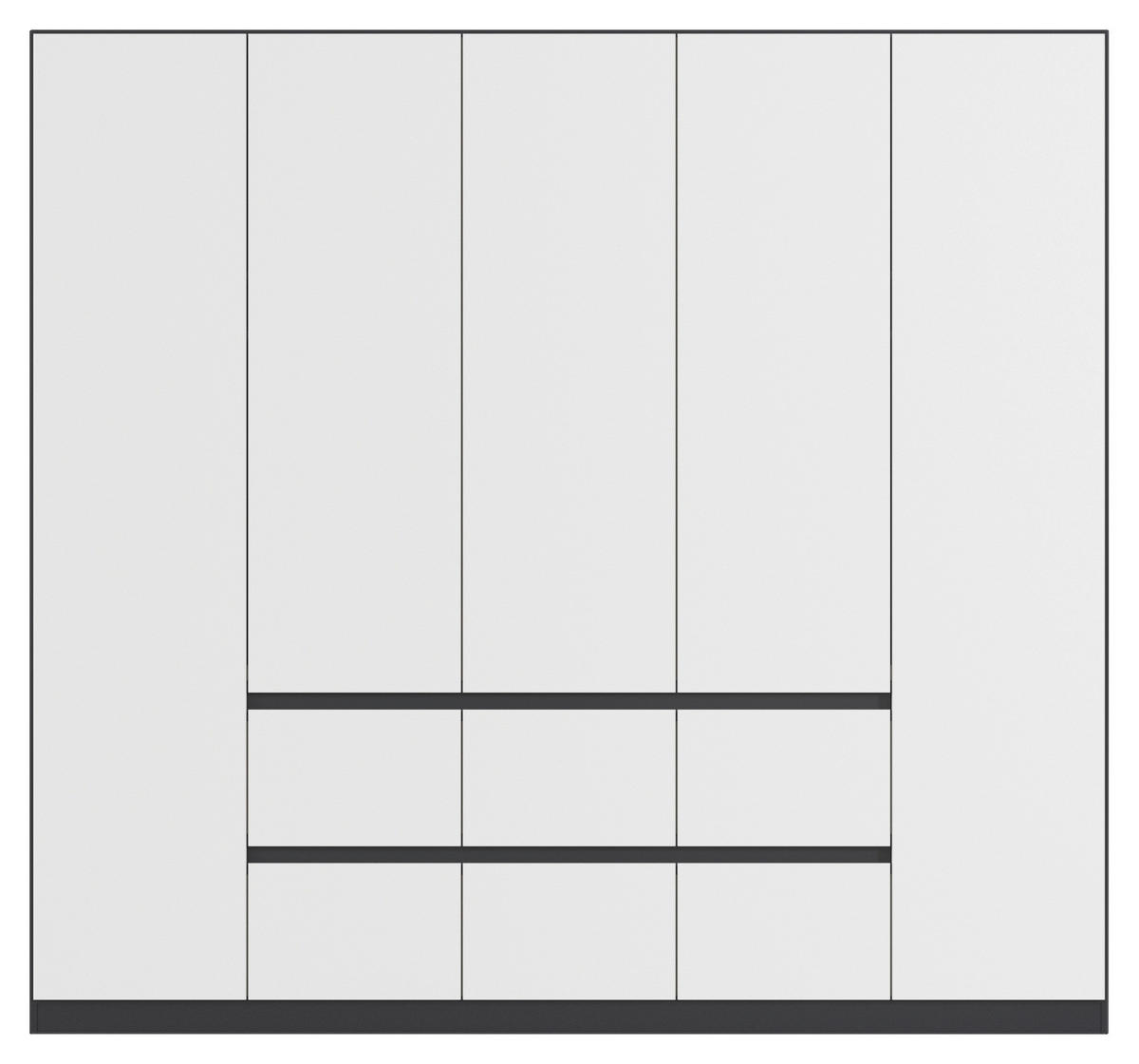 DREHTÜRENSCHRANK  in Grau, Weiß  - Weiß/Grau, Basics, Holzwerkstoff (226/210/54cm) - Rauch Möbel