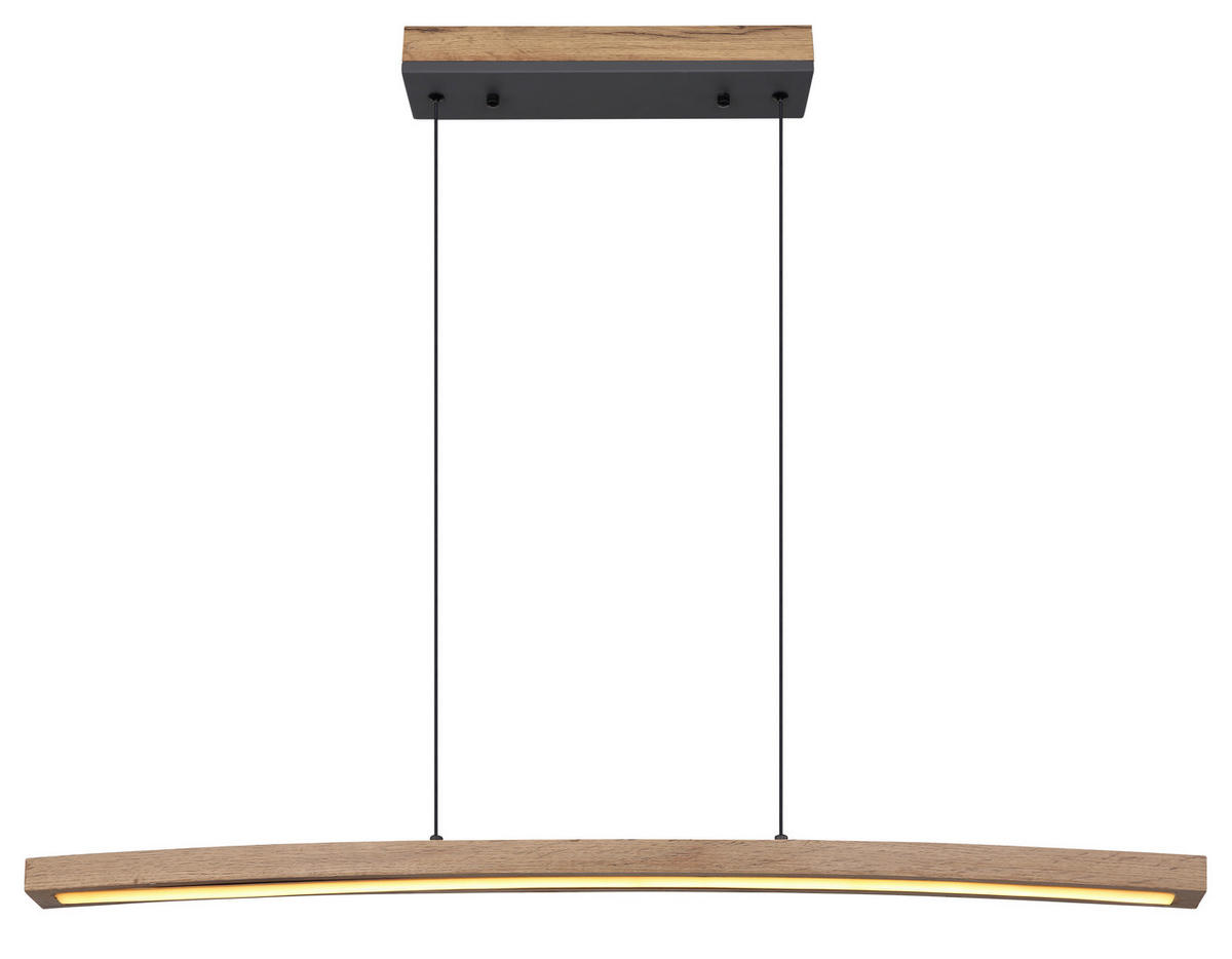 LED-HÄNGELEUCHTE 100/7/120 cm  - Dunkelbraun/Opal, KONVENTIONELL, Holzwerkstoff/Kunststoff (100/7/120cm) - Globo