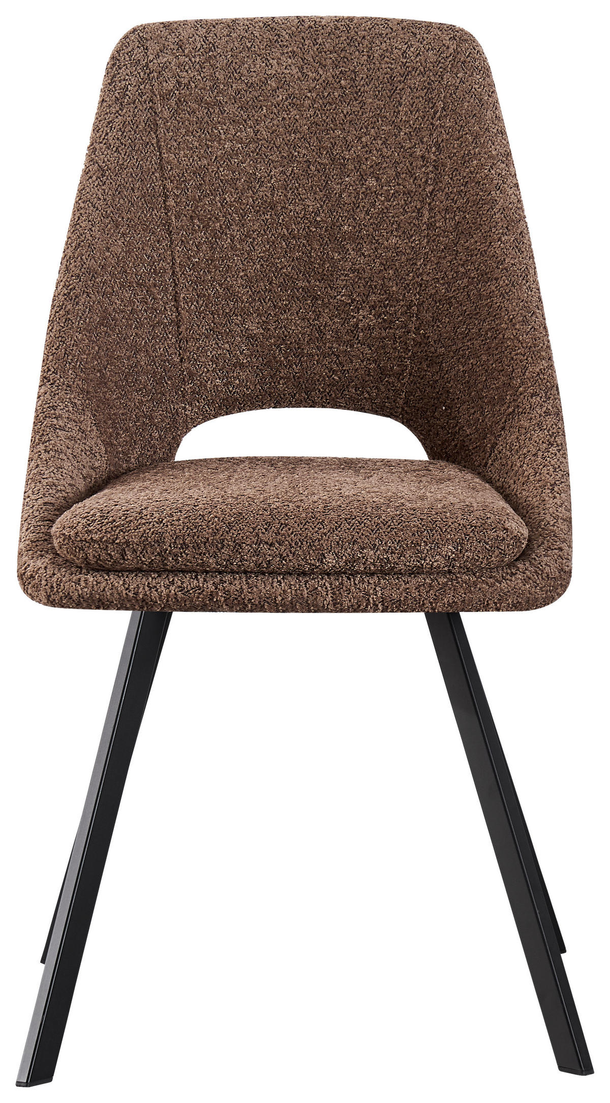 STUHL  in Eisen Teddystoff Holz, Metall, Textil  - Schwarz/Braun, MODERN, Holz/Textil (46/85,5/58cm) - MID.YOU