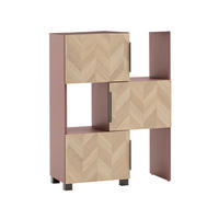 BADEZIMMERREGAL 78-111/101,6/21 cm  - Eichefarben/Lila, Natur, Holzwerkstoff/Kunststoff (78-111/101,6/21cm)