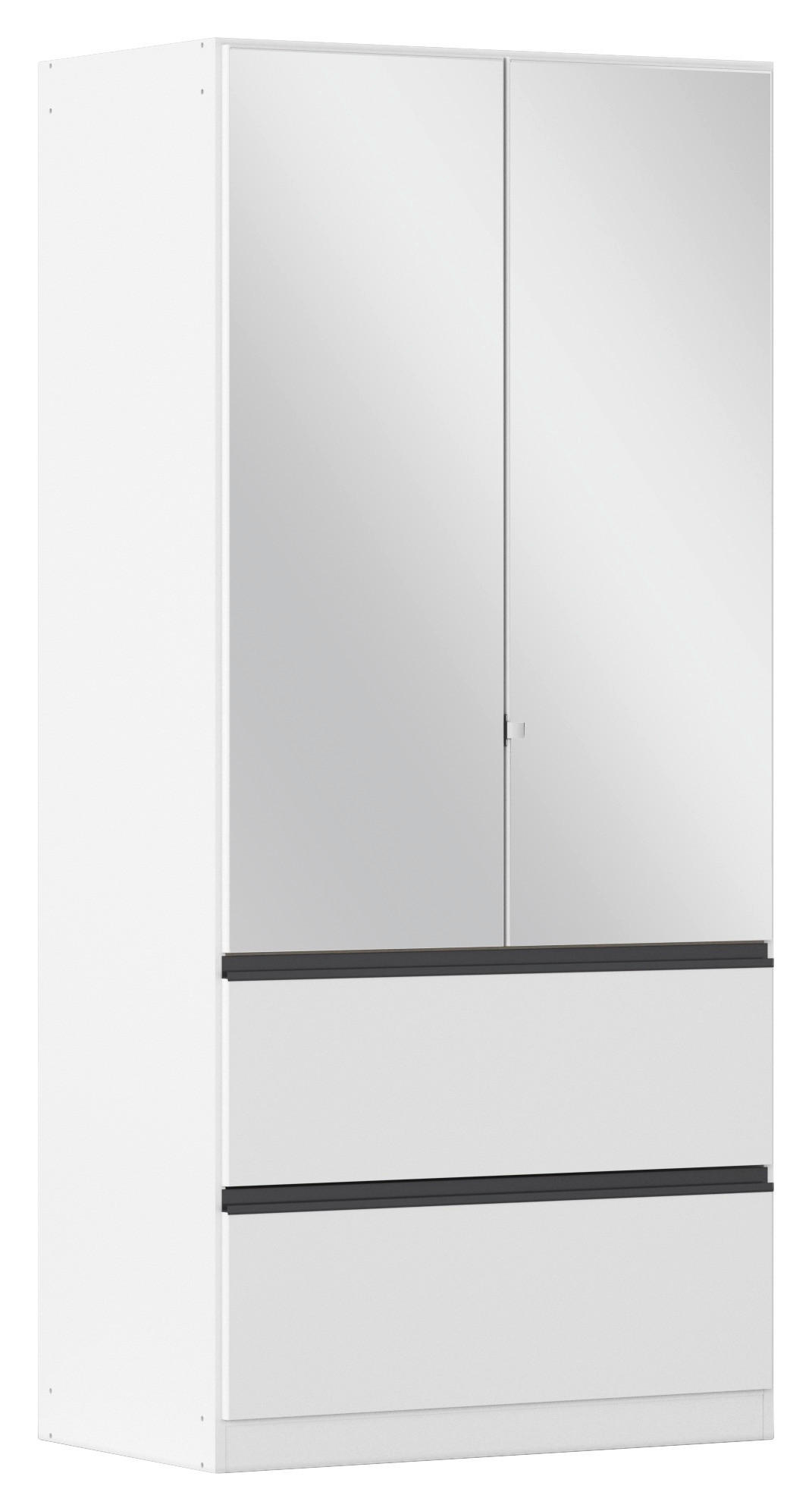 DREHTÜRENSCHRANK  in Weiß  - Weiß/Grau, MODERN, Holzwerkstoff (91/197/54cm) - Rauch Möbel