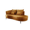 OTTOMANE in Velours Gelb  - Gelb/Schwarz, Modern, Textil/Metall (211/85/101cm) - Livetastic