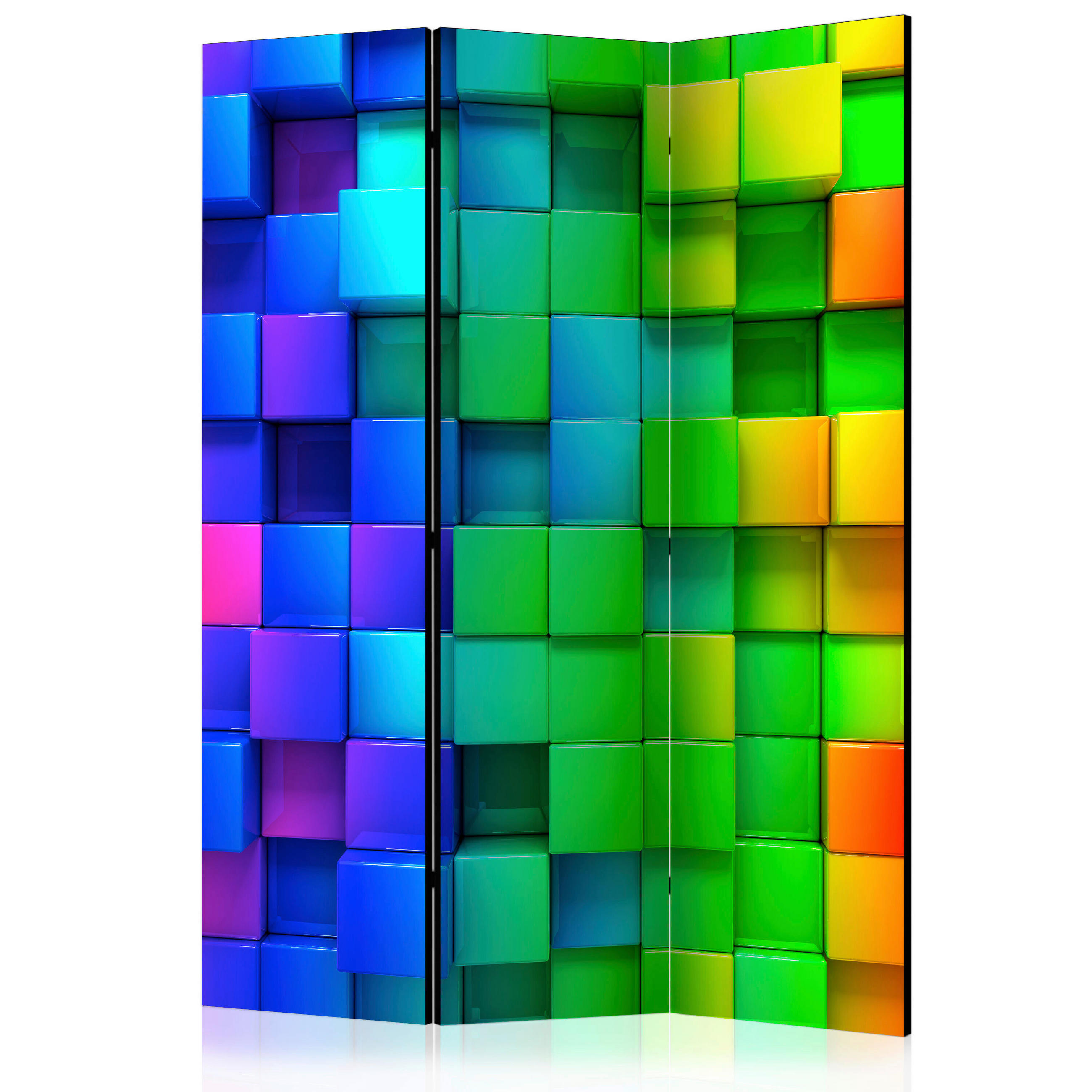 SKÄRMVÄGG  i trä, textil  multicolor  - multicolor, Basics, trä/textil (135/172/3cm) - artgeist