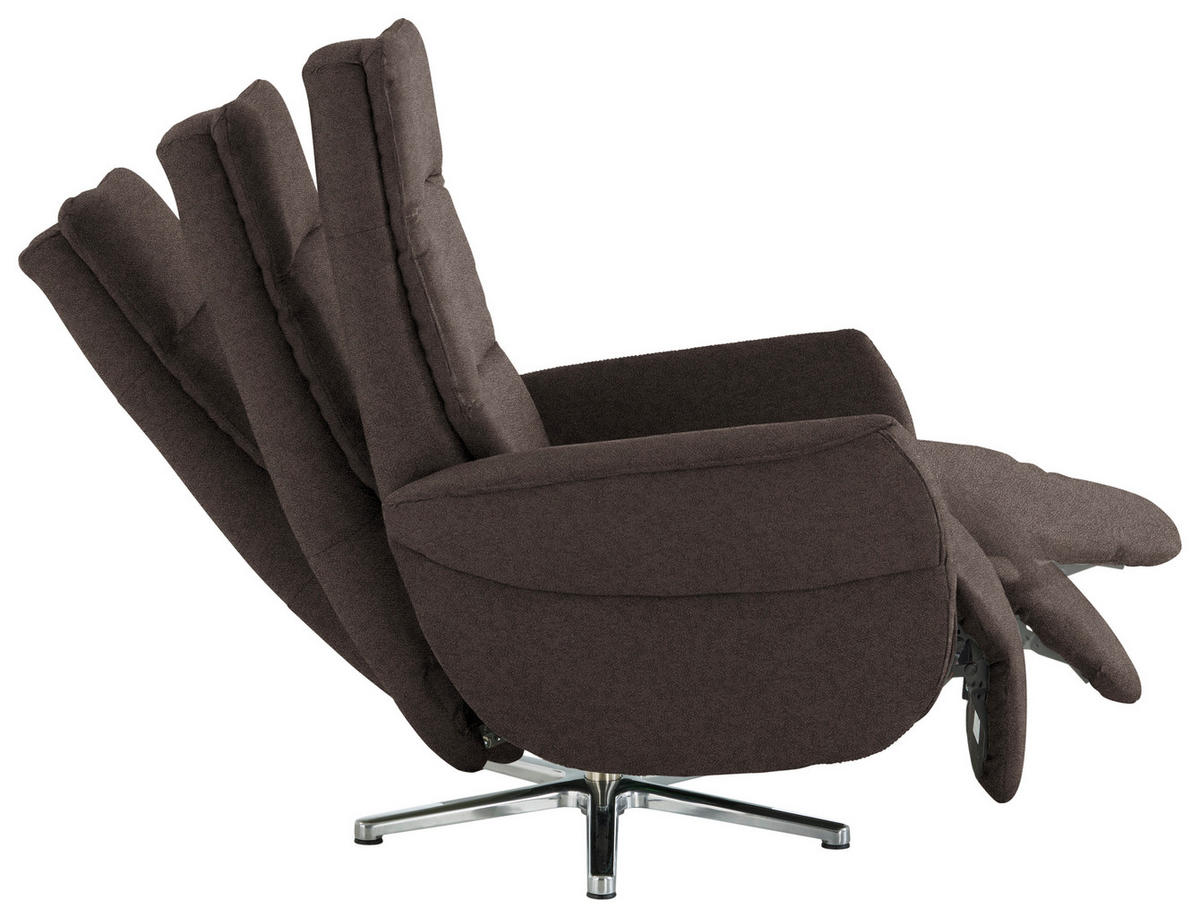 RELAXSESSEL Textil Braun  - Chromfarben/Braun, Design, Textil/Metall (78/113/83cm) - Beldomo Speed