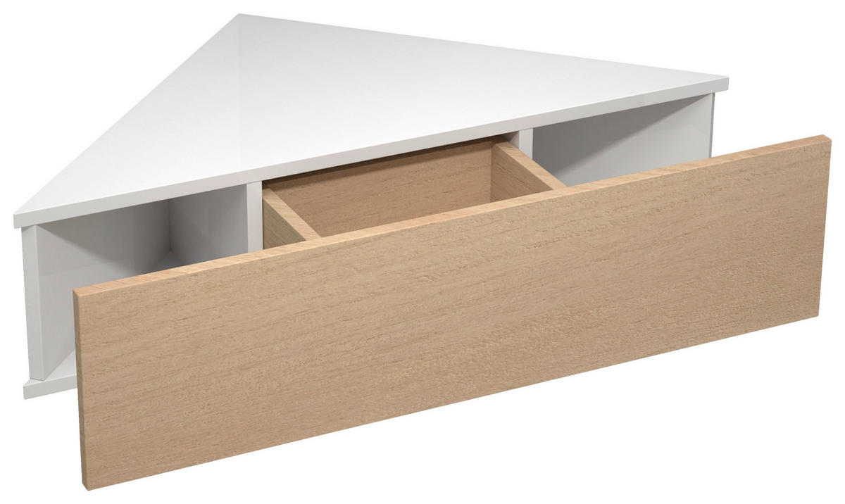 NACHTKÄSTCHEN 60/15/42,4 cm  in Weiß, Honigeiche  - Honigeiche/Weiß, MODERN, Holzwerkstoff (60/15/42,4cm) - MID.YOU