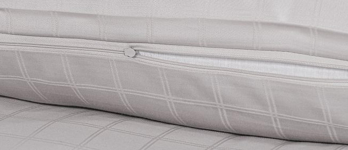 DUVETBEZUG -teilig Karo Satin, Damast 160/210 cm  - Taupe, Basics, Textil (160/210cm)