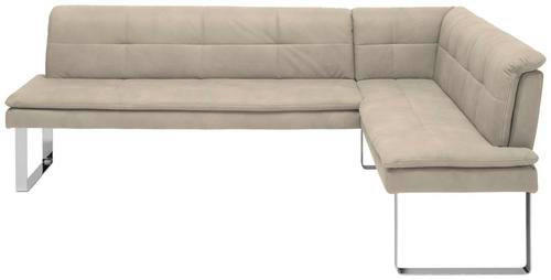 ECKBANK 213/154 cm Mikrofaser Chromfarben, Sandfarben Metall   - Sandfarben/Chromfarben, Design, Textil/Metall (213/154cm) - Novel