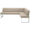 ECKBANK 253/174 cm Mikrofaser Chromfarben, Sandfarben Metall   - Sandfarben/Chromfarben, Design, Textil/Metall (253/174cm) - Novel