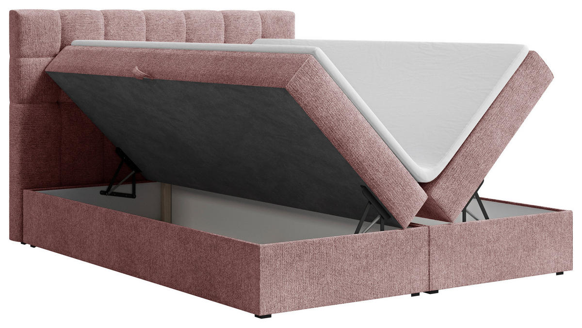 BOXBETT 140/200 cm,  in Kupferfarben, Bettkasten, Topper,  - Schwarz/Kupferfarben, MODERN, Holz/Kunststoff (140/200cm) - MID.YOU