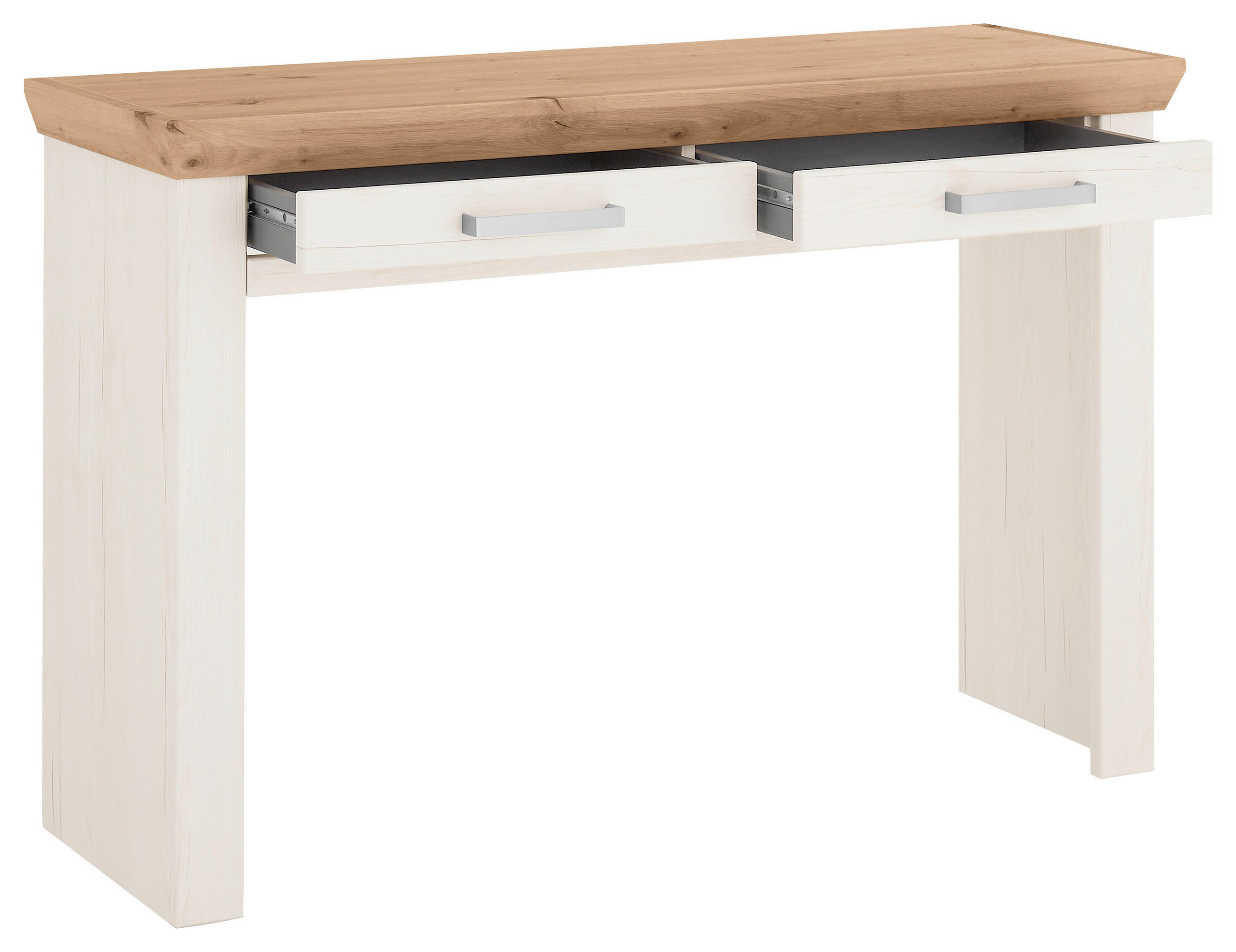 KONSOLENTISCH Weiß, Eiche Artisan  - Weiß/Eiche Artisan, Design, Holzwerkstoff/Metall (123/40/80cm) - SetOne by Musterring
