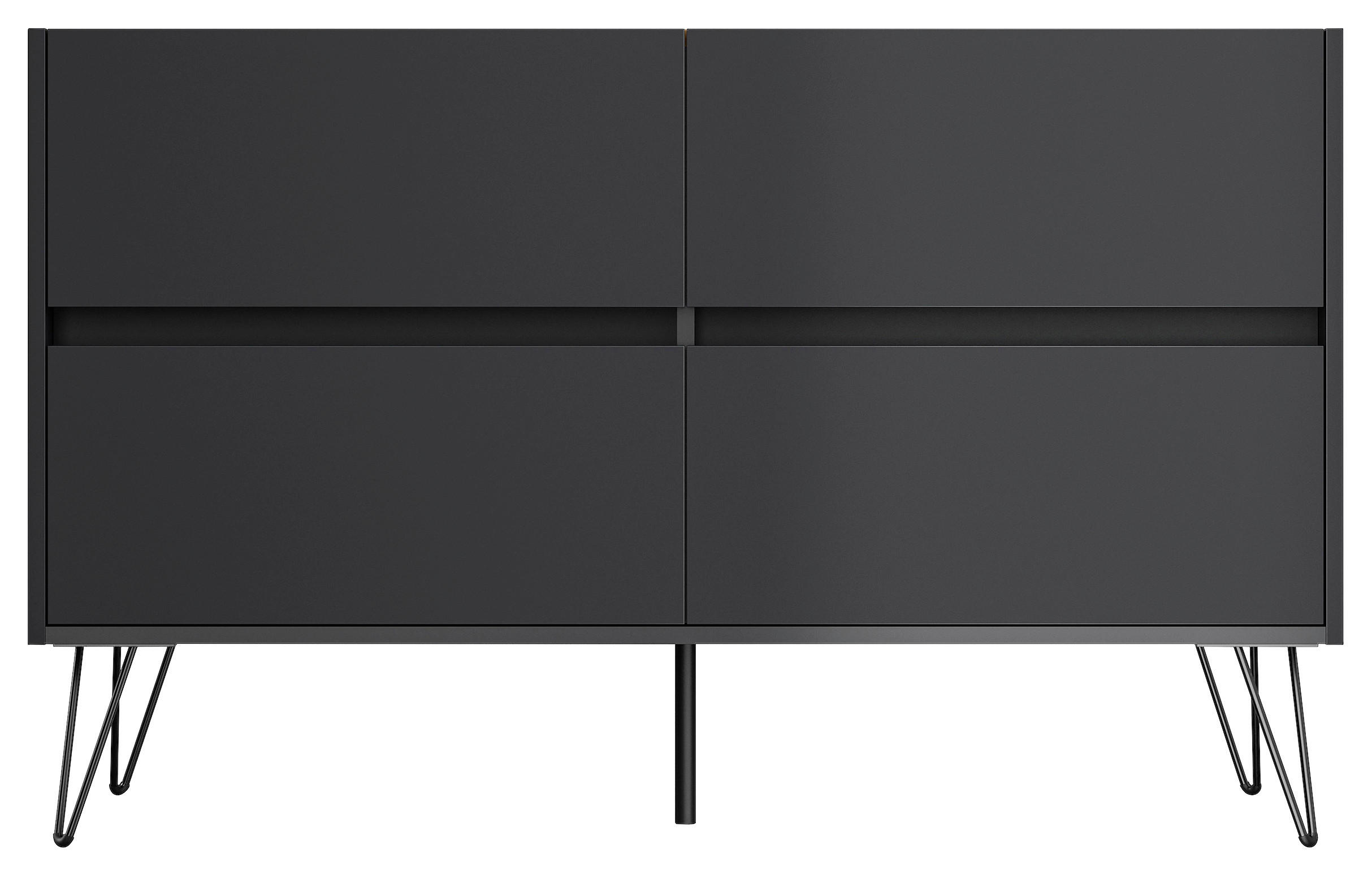 SIDEBOARD Posseik Industrial 119/75/42 cm 4 Schublade(n)  - Eichefarben/Graphitfarben, Design, Holzwerkstoff/Metall (119/75/42cm) - MID.YOU