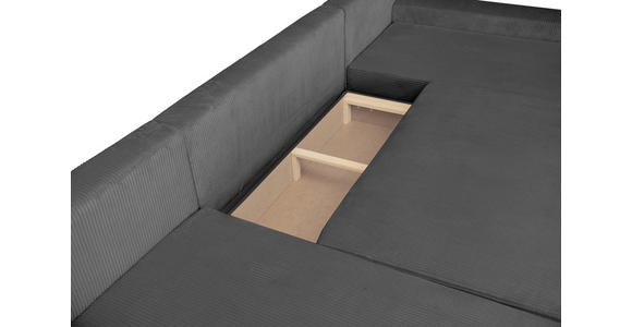 WOHNLANDSCHAFT  in Cord Anthrazit  - Anthrazit/Schwarz, KONVENTIONELL, Textil/Metall (191/351/191cm) - Carryhome