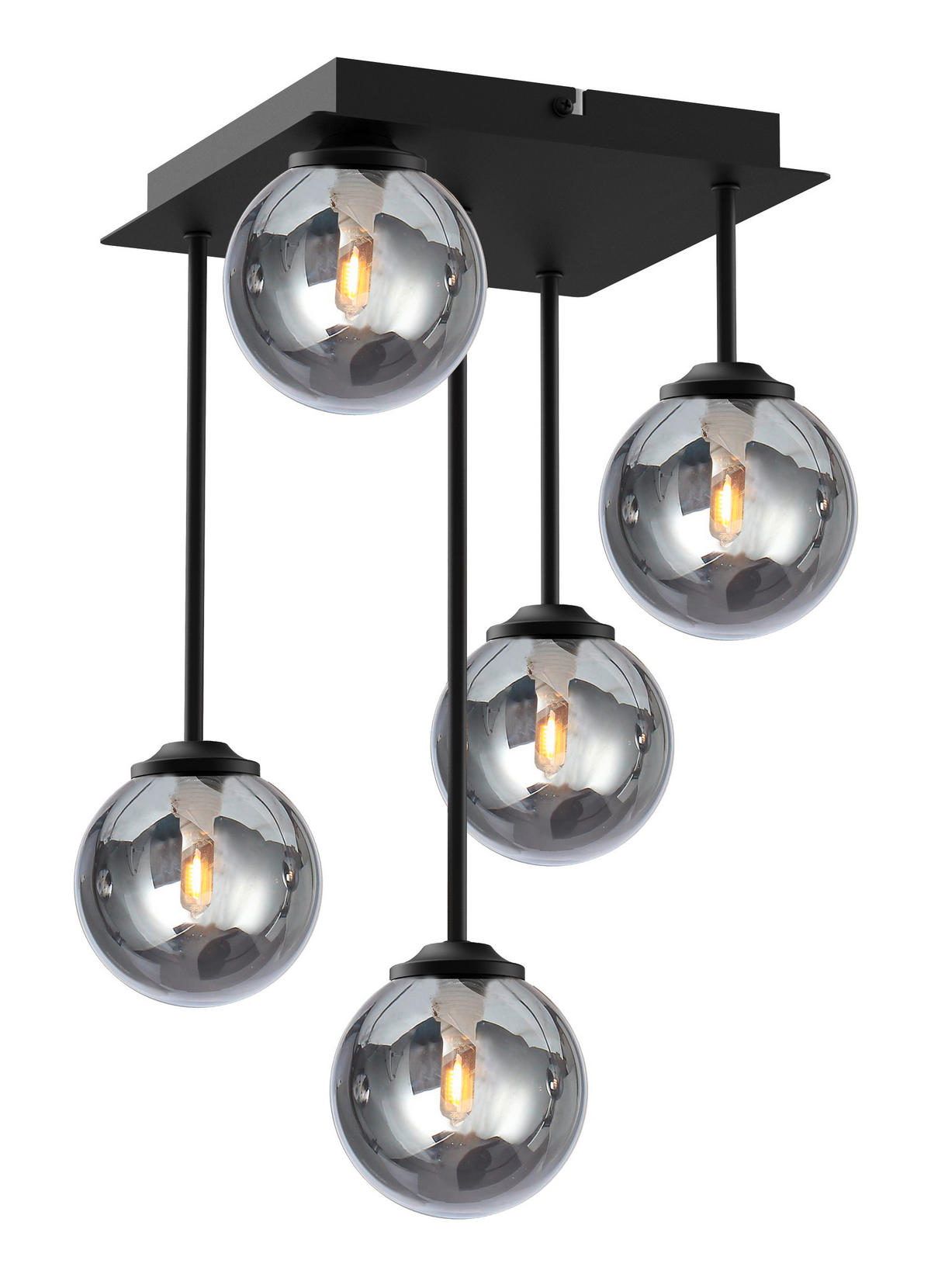 HÄNGELEUCHTE 25,5/25,5/41 cm  - Schwarz, Trend, Glas/Metall (25,5/25,5/41cm) - Novel