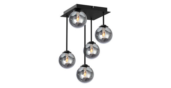 HÄNGELEUCHTE 25,5/25,5/41 cm - Schwarz, Trend, Glas/Metall (25,5/25,5/41cm) - Novel