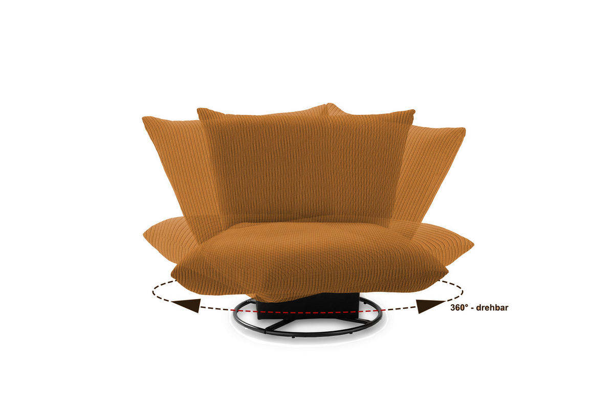 RELAXSESSEL in Textil Goldfarben  - Goldfarben/Schwarz, Design, Textil/Metall (100/78/96cm) - Livetastic