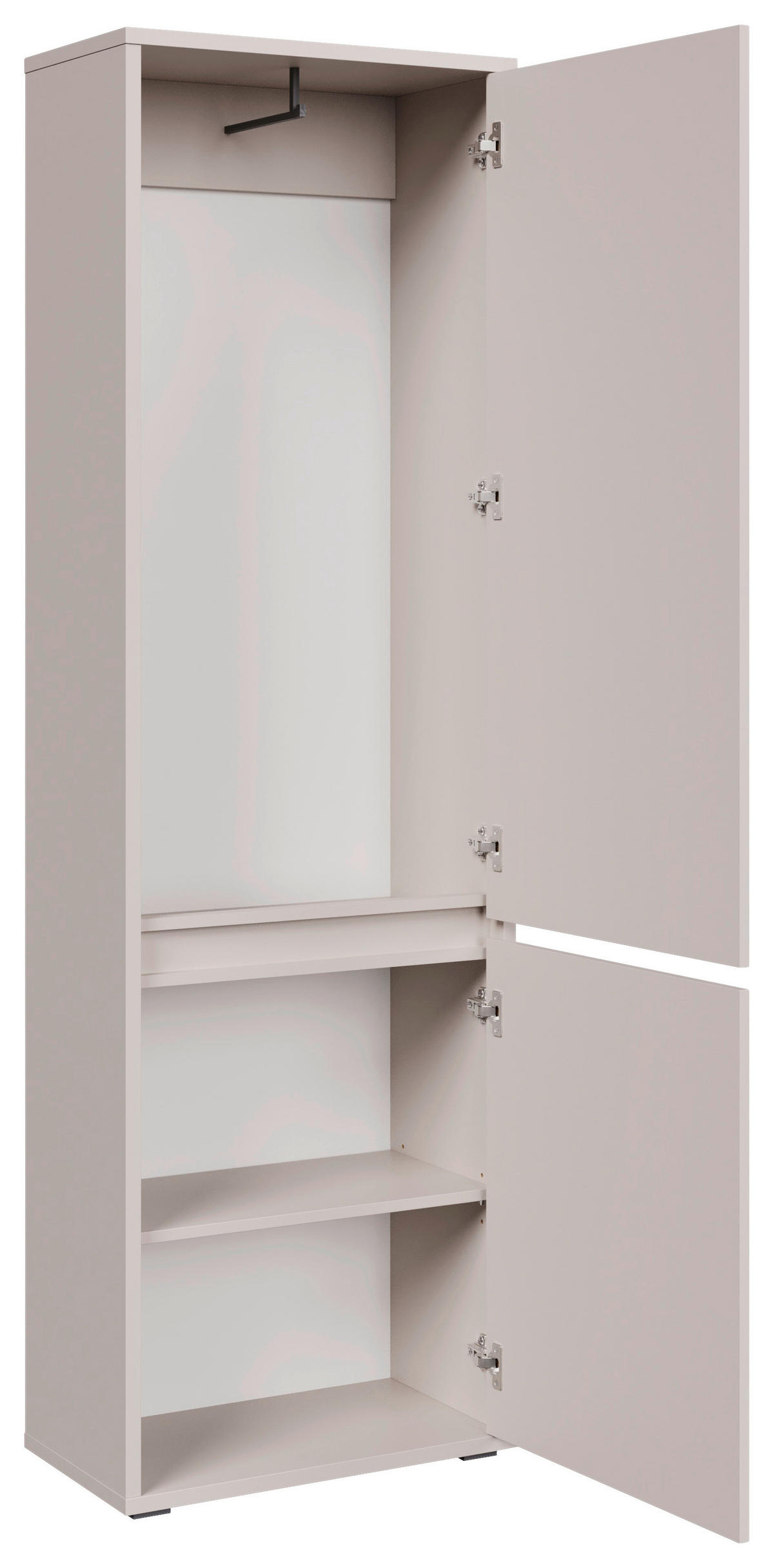 GARDEROBENSCHRANK Liv  in 60/195/33,8 cm  - Kaschmir/Schwarz, KONVENTIONELL, Holzwerkstoff (60/195/33,8cm) - Xora