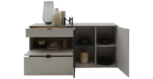 SIDEBOARD 181,9/87,9/45,2 cm  - Schwarz/Grau, Design, Glas/Holz (181,9/87,9/45,2cm) - Dieter Knoll