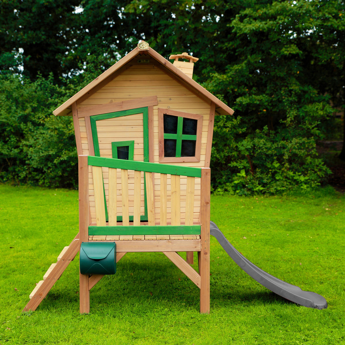 SPIELHAUS 264/203/177 cm  - Braun/Grau, KONVENTIONELL, Holz/Kunststoff (264/203/177cm) - Ambia Garden