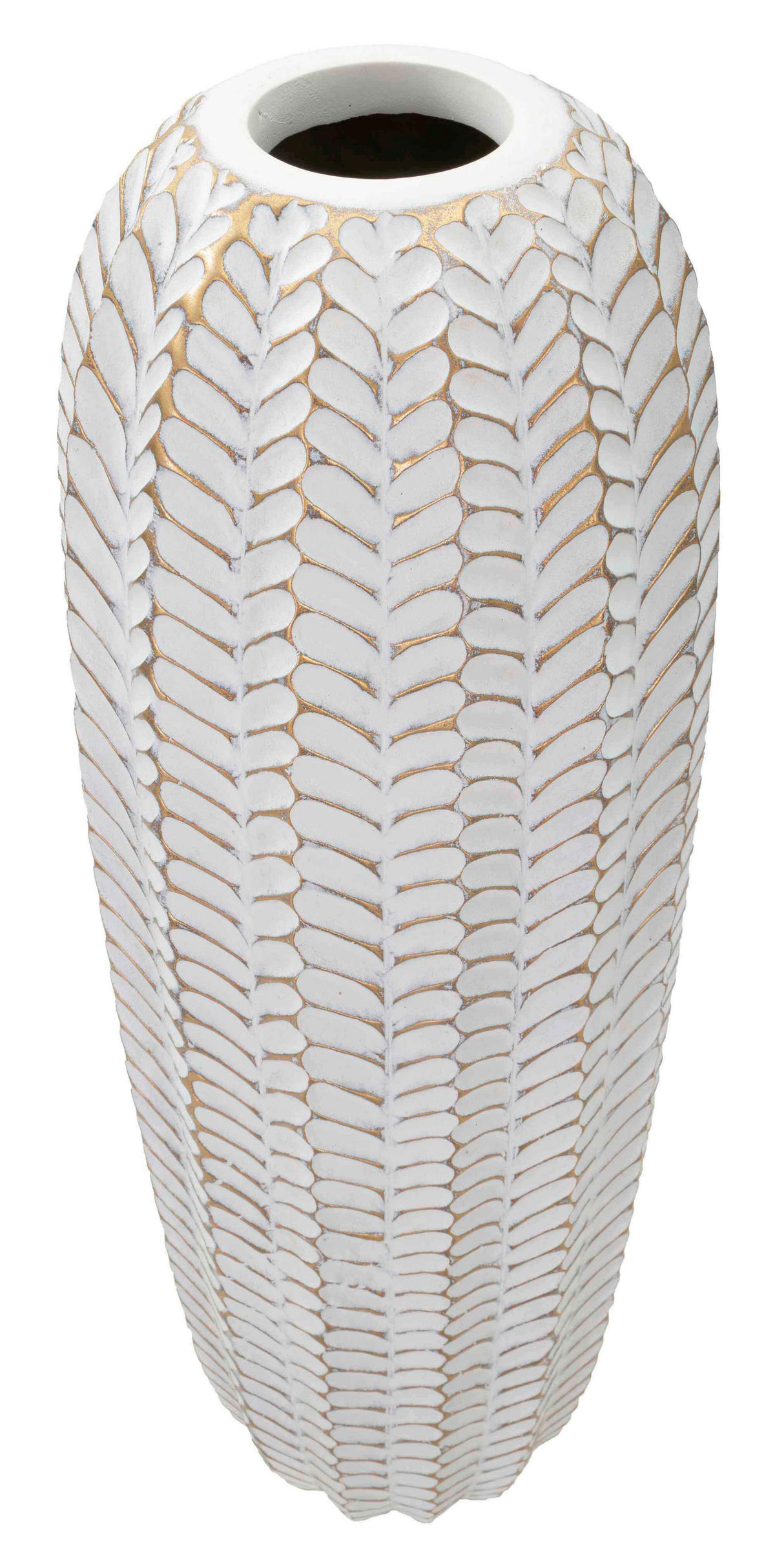 Vase Resina Leaf  - Goldfarben/Weiß, Basics, Kunststoff (20/67/20  cm)