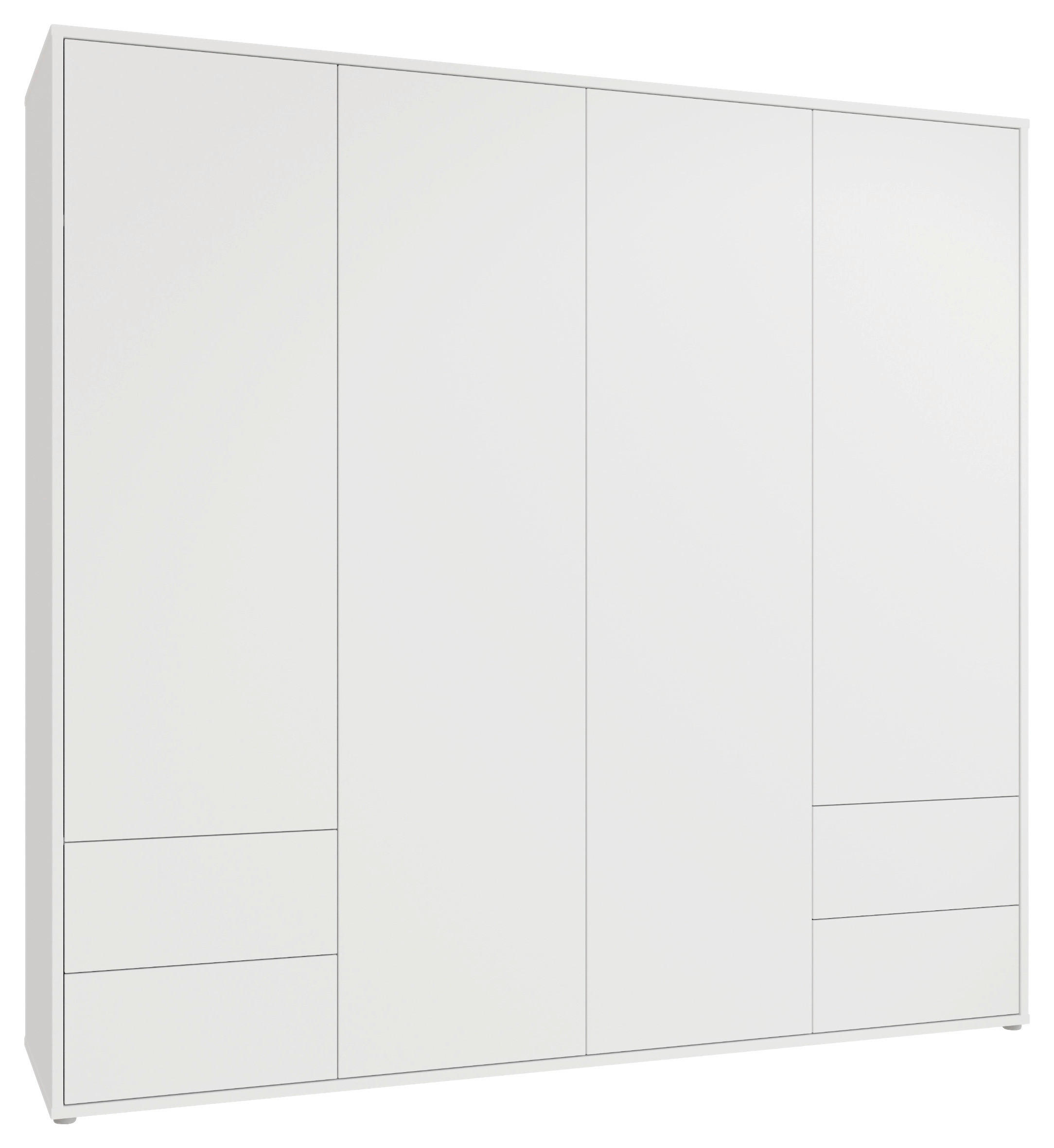 DREHTÜRENSCHRANK 224/214/60 cm,  in Weiß, 4-türig  - Weiß, Trend, Holzwerkstoff (224/214/60cm) - Carryhome
