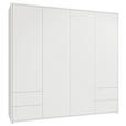 DREHTÜRENSCHRANK 224/214/60 cm,  in Weiß, 4-türig  - Weiß, Trend, Holzwerkstoff (224/214/60cm) - Carryhome
