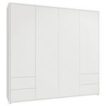 DREHTÜRENSCHRANK 224/214/60 cm,  in Weiß, 4-türig  - Weiß, Trend, Holzwerkstoff (224/214/60cm) - Carryhome