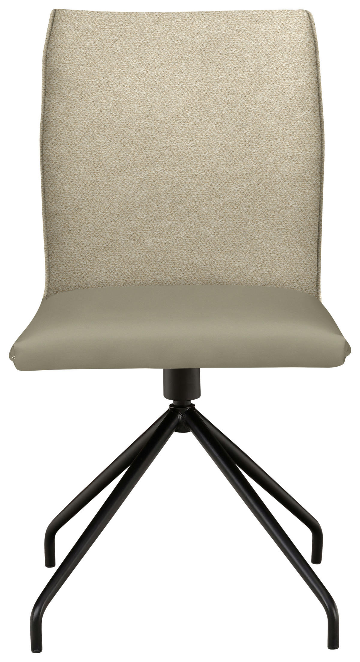 STUHL  in Stahl Webstoff, Mikrofaser Metall, Textil  - Creme/Schwarz, Design, Textil/Metall (49/91/60cm) - Moderano