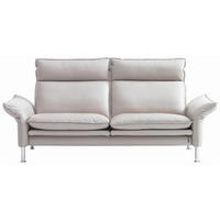 2-SITZER-SOFA Beige Echtleder  - Chromfarben/Beige, KONVENTIONELL, Leder/Metall (176/93/88cm) - Erpo