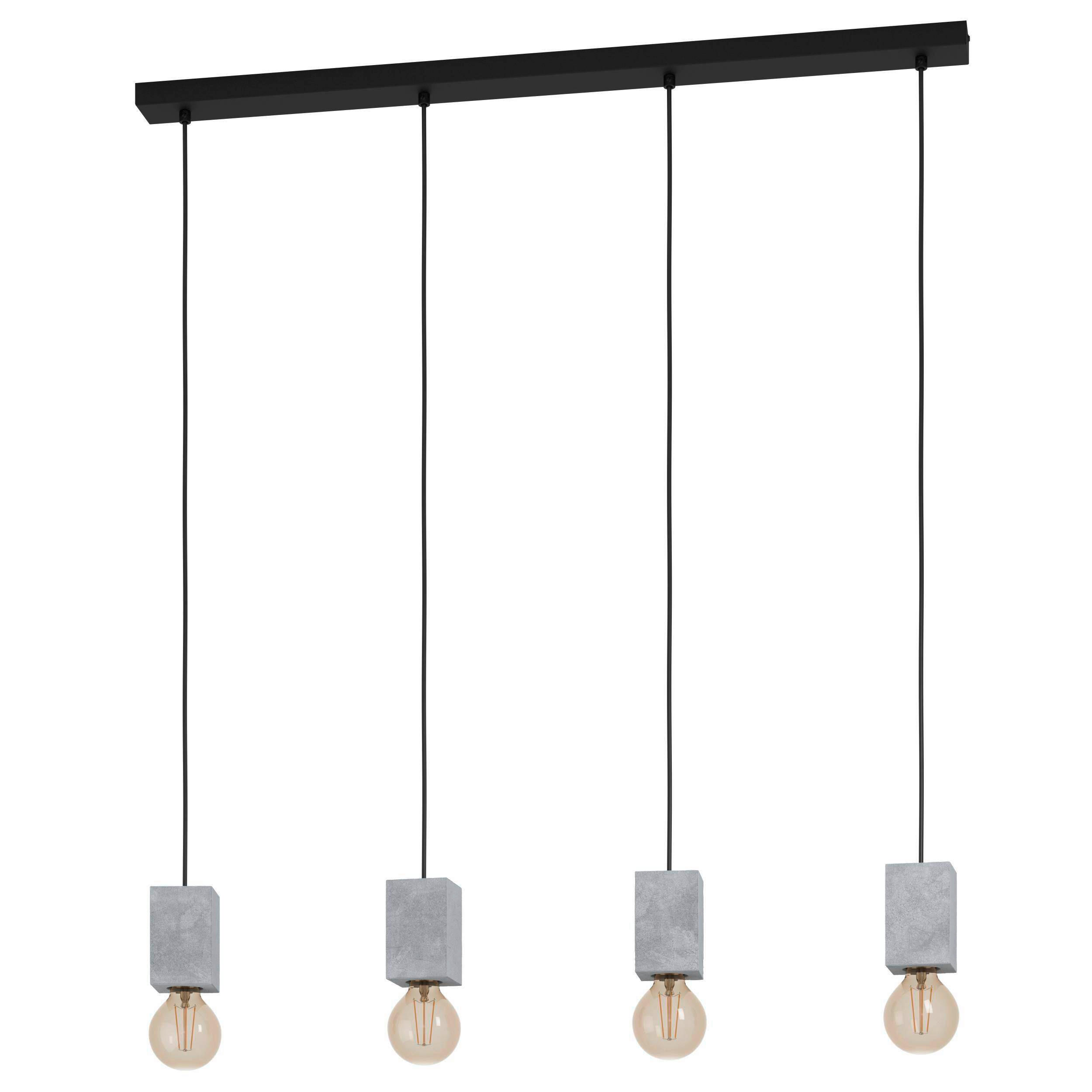 HÄNGELEUCHTE 92,5/5,5/110 cm  - Schwarz/Grau, Basics, Stein/Metall (92,5/5,5/110cm) - Eglo
