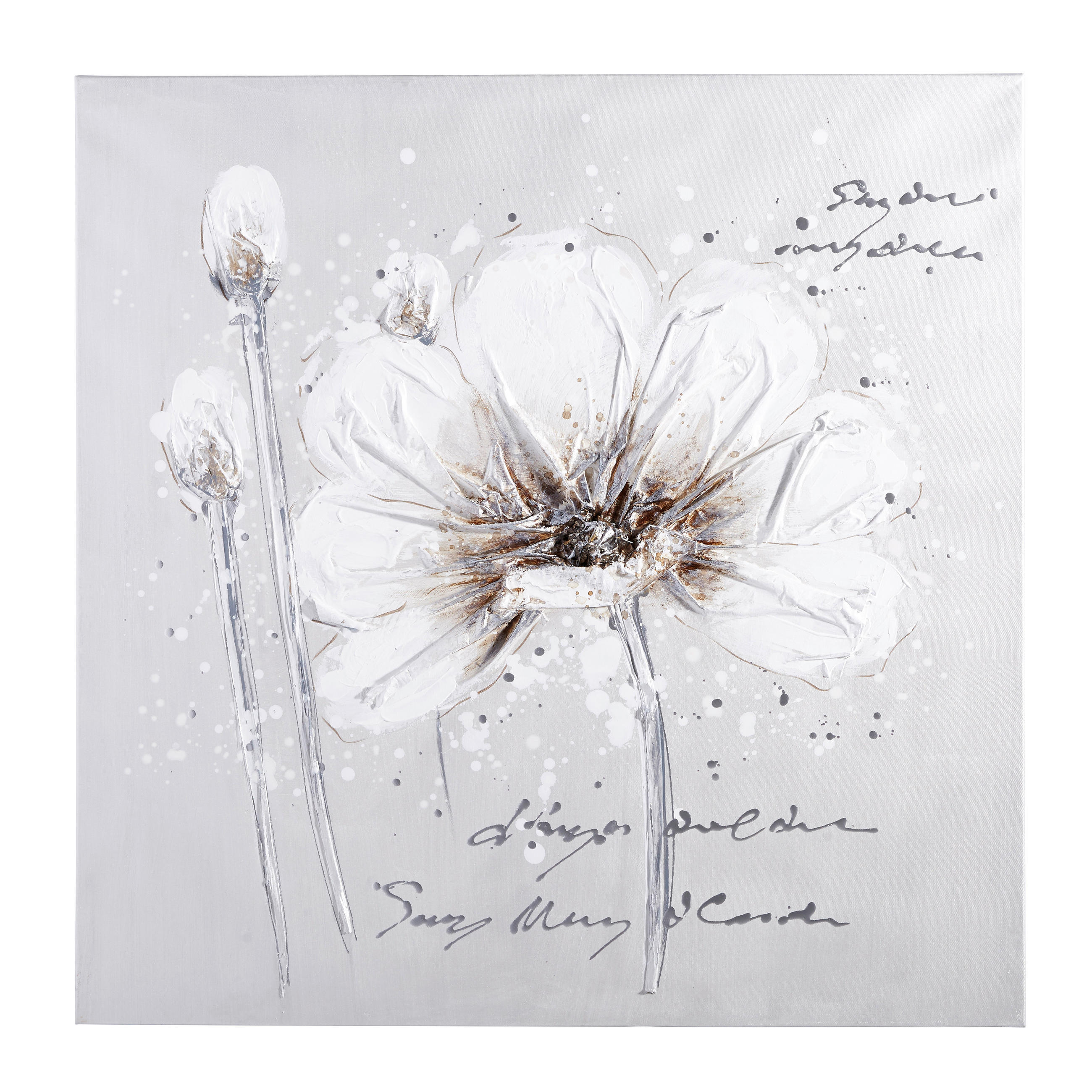 ÖLGEMÄLDE Blumen 80/80 cm  - Multicolor, LIFESTYLE, Holz/Textil (80/80cm) - Monee