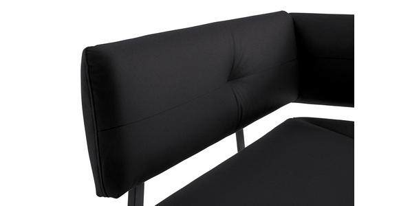 ECKBANK 150/190 cm  in Schwarz  - Schwarz, MODERN, Textil/Metall (150/190cm) - Cantus