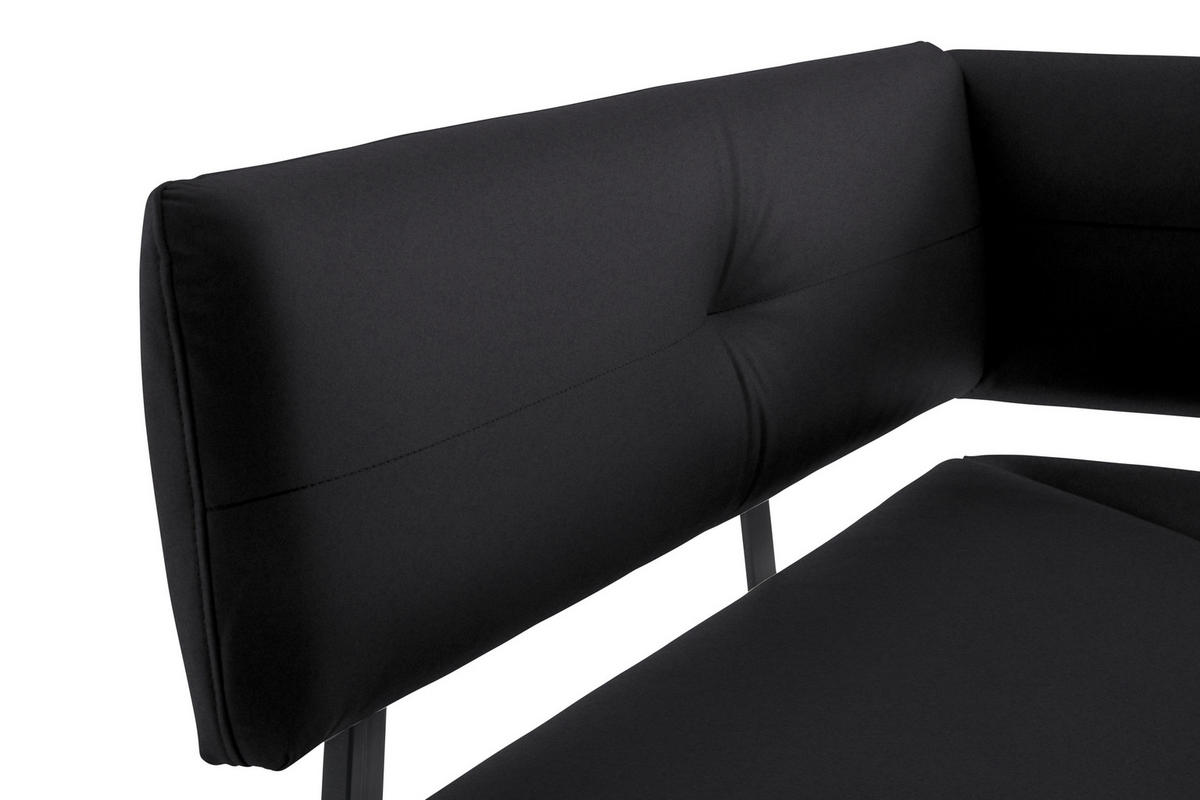 ECKBANK 140/180 cm  in Schwarz  - Schwarz, MODERN, Textil/Metall (140/180cm) - Cantus