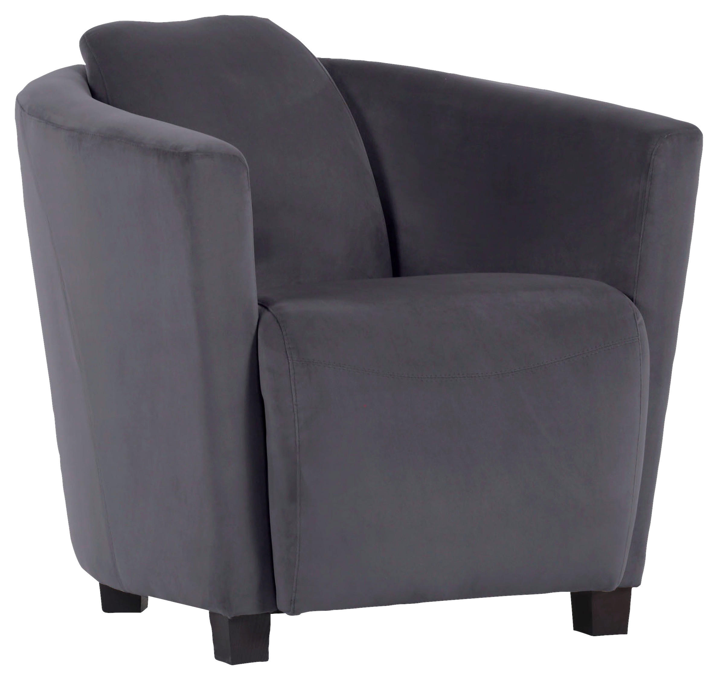 COCKTAILSESSEL in Mikrofaser Dunkelgrau  - Dunkelgrau/Braun, Design, Holz/Textil (72/72/85cm)