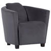 COCKTAILSESSEL Mikrofaser Dunkelgrau    - Dunkelgrau/Braun, Design, Holz/Textil (72/72/85cm)