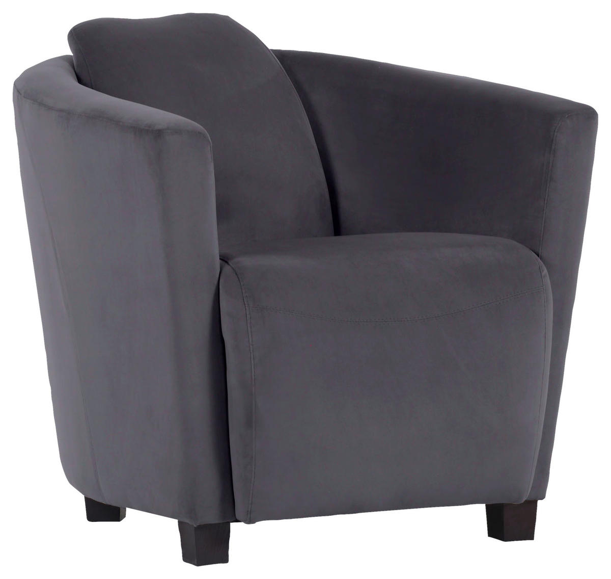 COCKTAILSESSEL in Mikrofaser Dunkelgrau  - Dunkelgrau/Braun, Design, Holz/Textil (72/72/85cm)