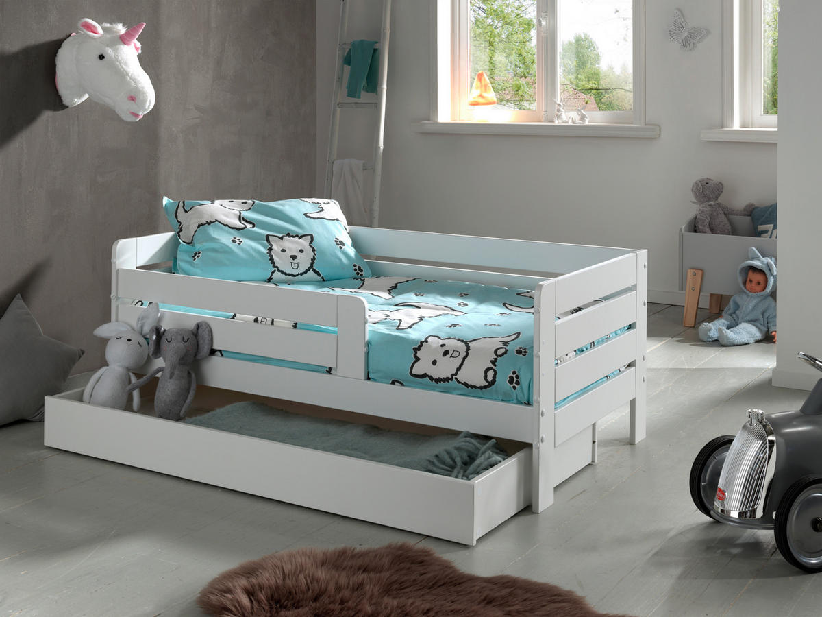 KINDER-/JUNIORBETT 70/140 cm  in Weiß  - Weiß/Kieferfarben, MODERN, Holz/Holzwerkstoff (70/140cm) - MID.YOU