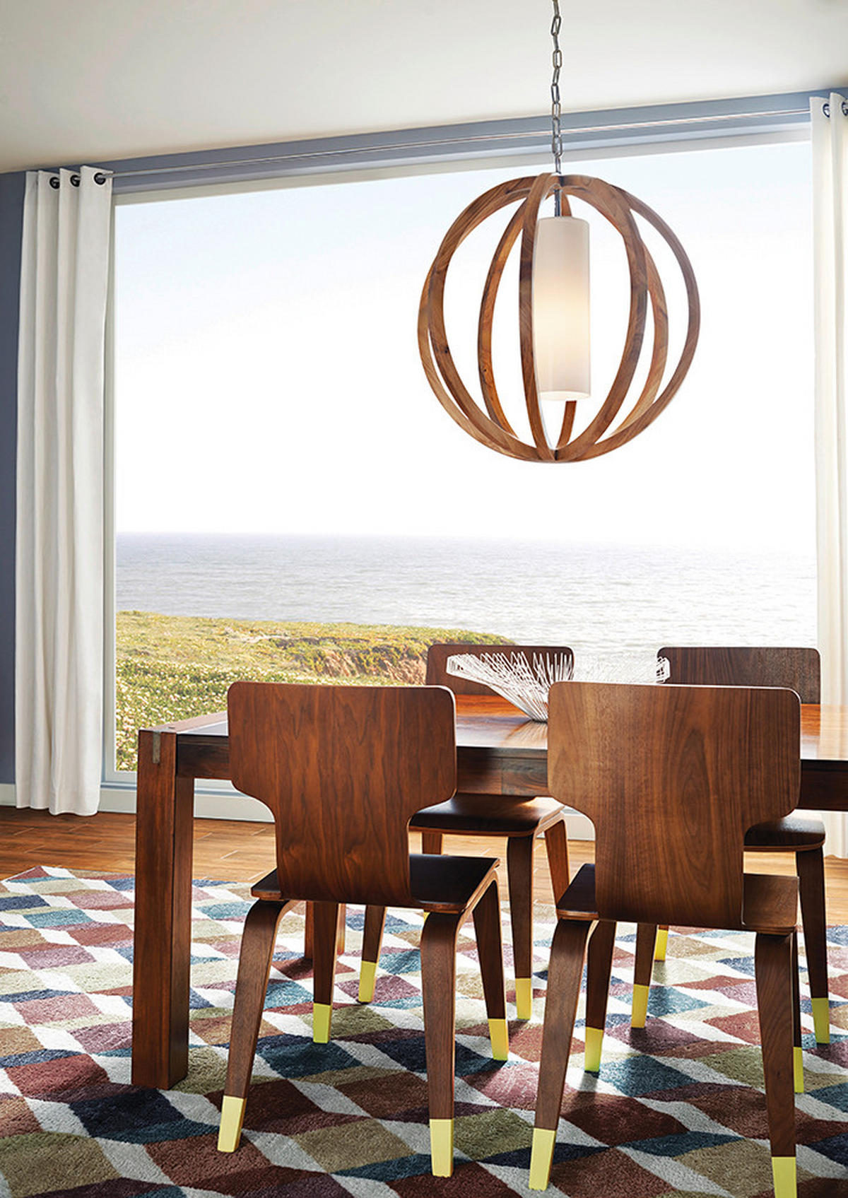 HÄNGELEUCHTE 66/87.6 cm    - Natur, Glas/Holz (66/87.6cm) - Elstead Lighting
