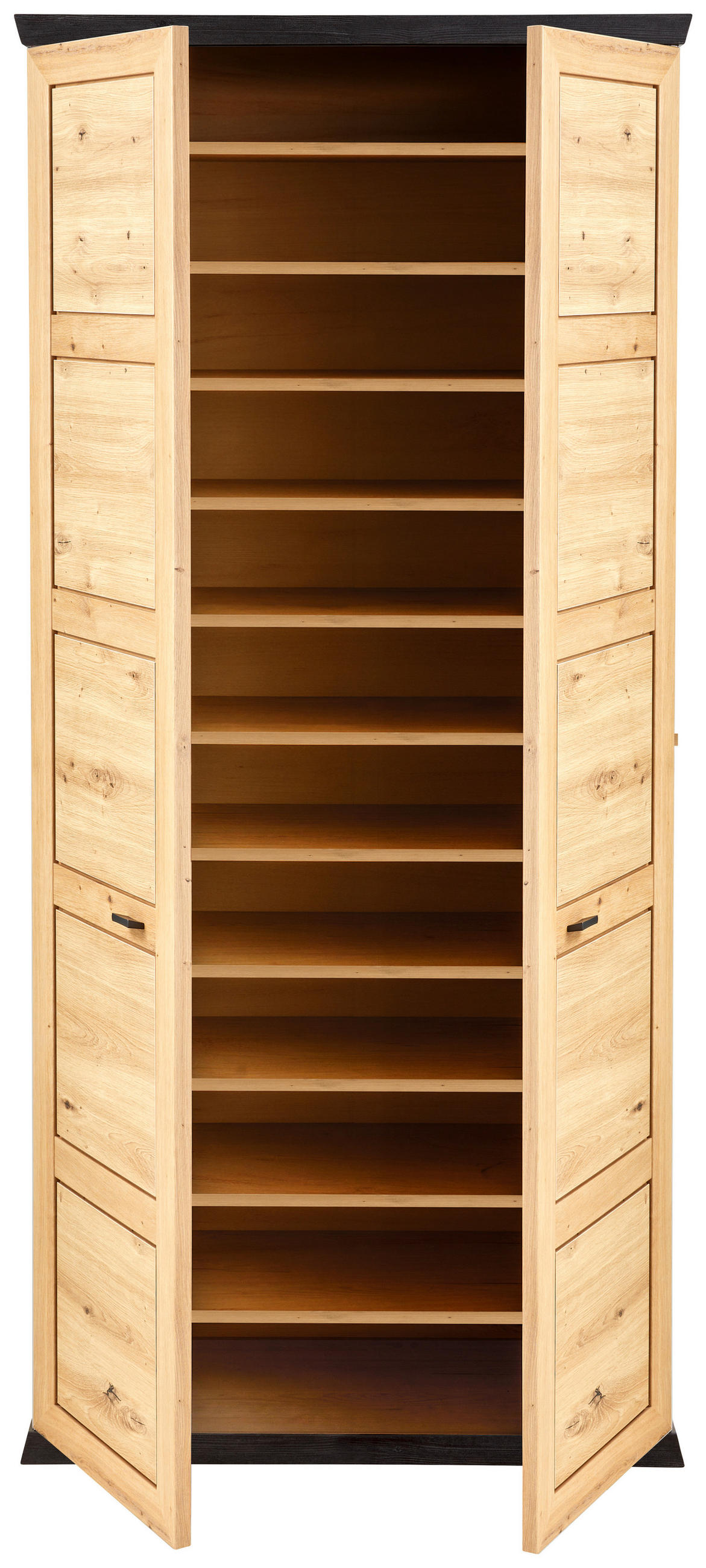 SCHUHSCHRANK  in 90,2/196,7/38,5 cm  - Dunkelgrau/Eichefarben, Lifestyle, Holzwerkstoff/Metall (90,2/196,7/38,5cm) - Xora