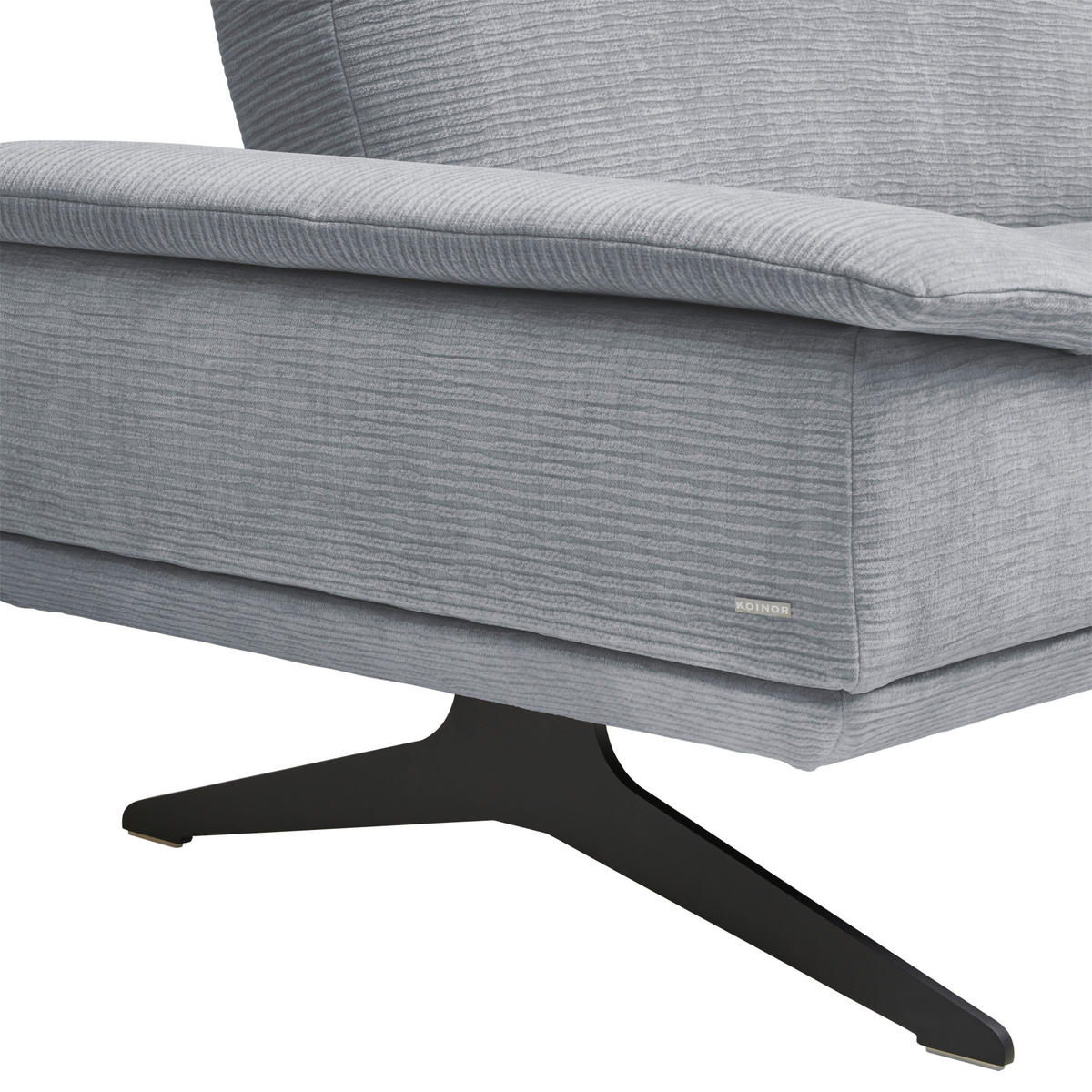 ECKSOFA in Flachgewebe Grau  269/155 cm  - Schwarz/Grau, Design, Textil/Metall (269/155cm) - Koinor