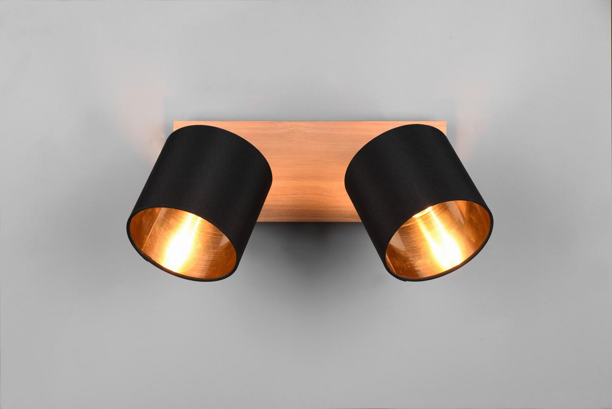 DECKENSTRAHLER - Goldfarben/Schwarz, Konventionell, Textil/Metall (30/12/19,5cm)