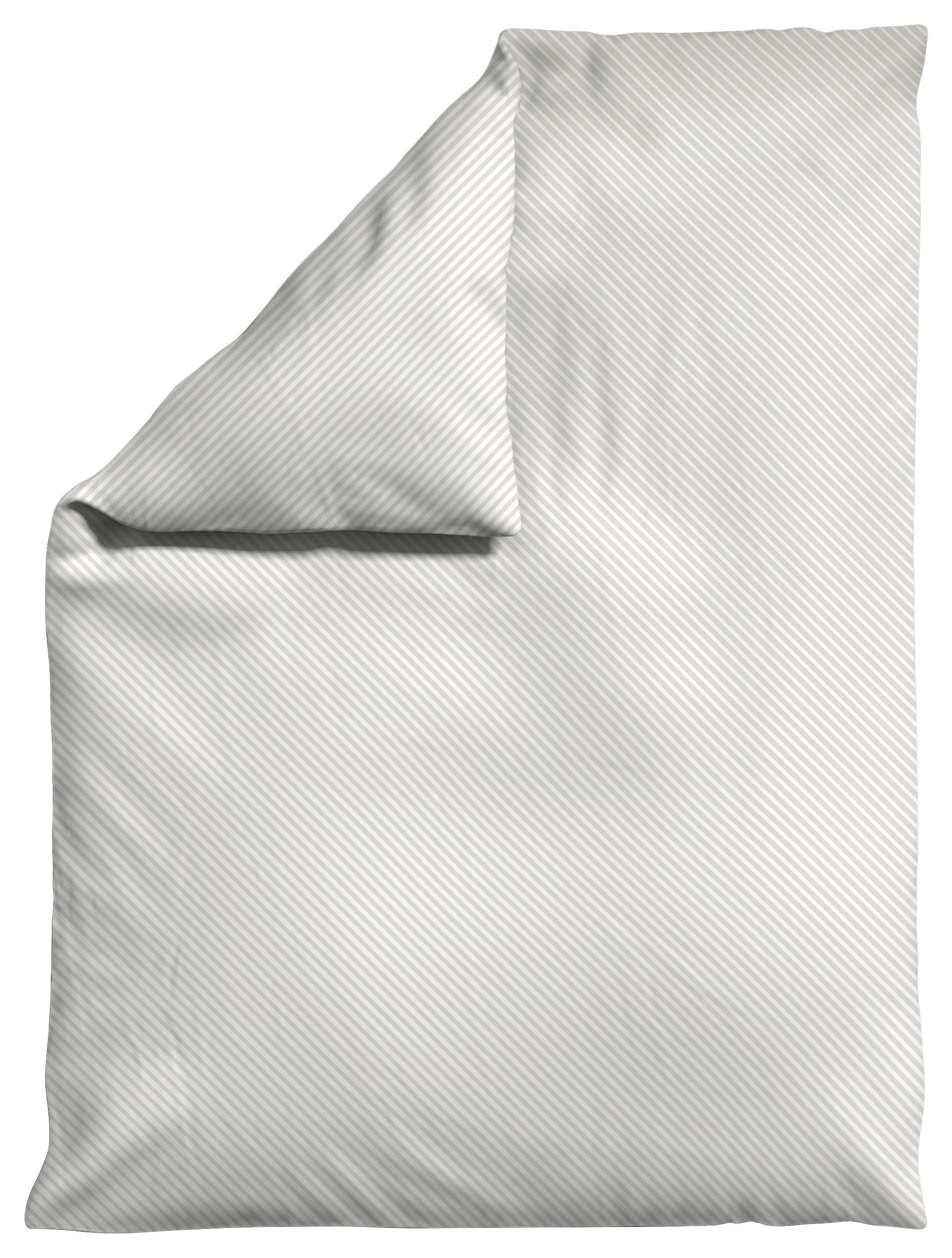 Schlafgut Bettdeckenbezug Woven Satin Fade Weiß, Taupe 135-140x200 cm