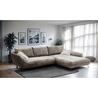 ECKSOFA in Struktur Hellbraun  - Hellbraun/Beige, Design, Textil/Metall (324/205cm) - Livetastic