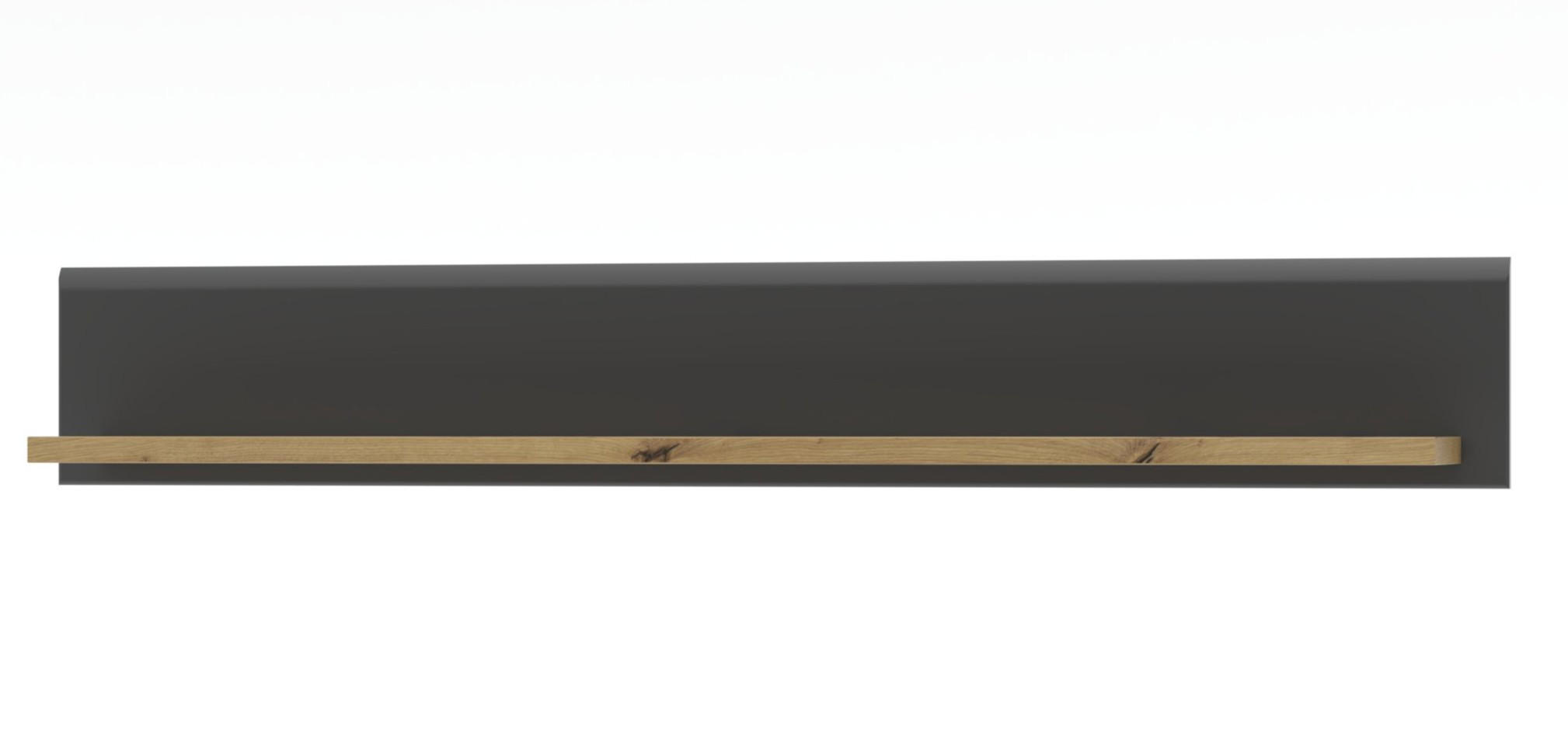 WANDBOARD in 160/24/22 cm Graphitfarben, Eiche Artisan  - Graphitfarben/Eiche Artisan, Design, Holzwerkstoff (160/24/22cm) - MID.YOU