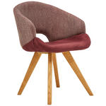 ARMLEHNSTUHL  in Webstoff, Flachgewebe  - Eichefarben/Bordeaux, Design, Holz/Textil (58/83/59cm) - Linea Natura