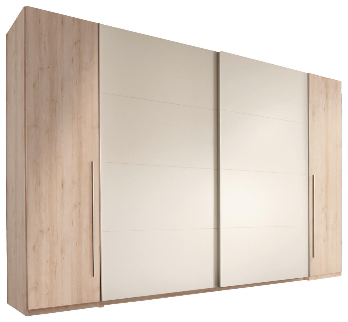 SCHWEBETÜRENSCHRANK Weiss, Buchefarben  - Weiss/Buchefarben, Design (315/225/61cm) - MID.YOU