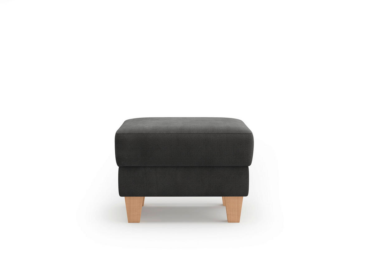 HOCKER in Textil Schwarz  - Eichefarben/Schwarz, KONVENTIONELL, Holz/Textil (58/48/58cm) - Sit & More